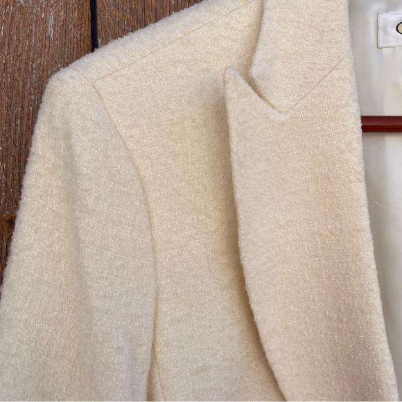 TALBOTS Women’s Cream Textured Italian Silk Cotton Fabric Blazer Jacket Size 10 - Picture 6 of 16